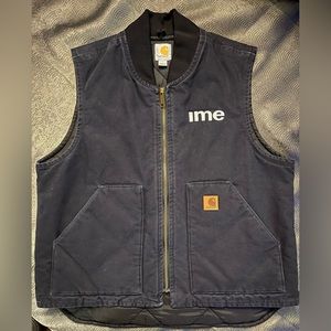 CARHARTT NAVY BLUE ENGRAVED VEST SIZE LARGE
